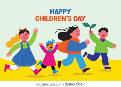 Happy Children's Day Celebration fun cartoon-style vector illustration