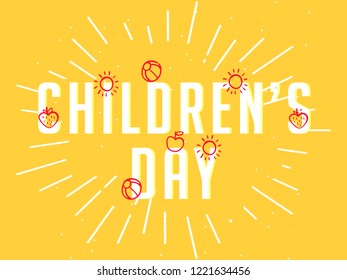 Happy children's day celebration. Typography of happy children's day.