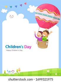 Feliz concepto del día de los niños. Ilustración de vectores con niños 