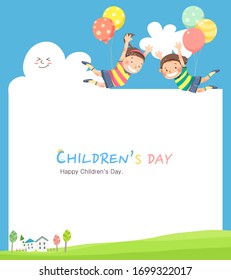 Glückliches Kindertagskonzept. Vektorillustration mit Kindern 