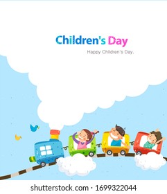 Happy children's day concept. Vector illustration with children 