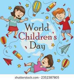Vector de concepto del Día del Niño Feliz