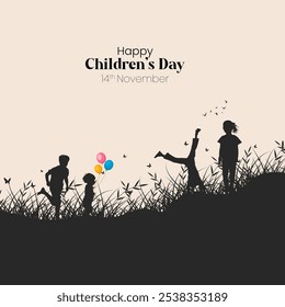 Happy children's day creative concept. 3d vector illustration for social media.