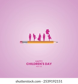 Happy Children's Day. Children's day creative design concept. Child day design for banner, poster, vector illustration.