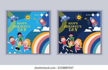 Happy children's day design vector template