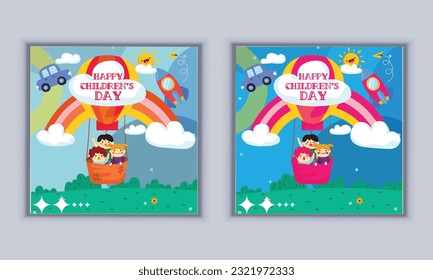 Happy children's day design vector template