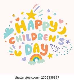 Happy Children's Day. Greeting card for Children's Day. Happy children's day for international children celebration. World childrens day vector background.