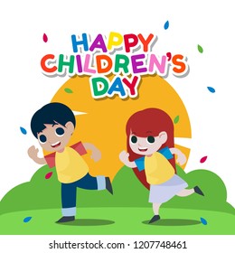 Happy children's day illustration