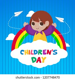 Happy children's day illustration