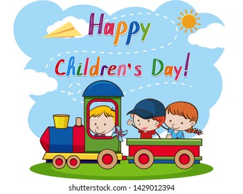 Kids Colorful Train Space Text Stock Vector (Royalty Free) 696701212 ...