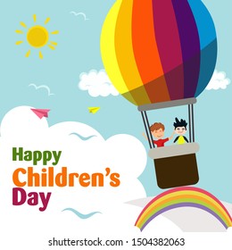 Feliz Día de los Niños para la Celebración Internacional de los Niños. Ilustración vectorial