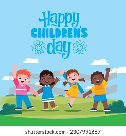 FELIZ DISEÑO DE PUBLICACIONES DEL DÍA DE LOS NIÑOS
