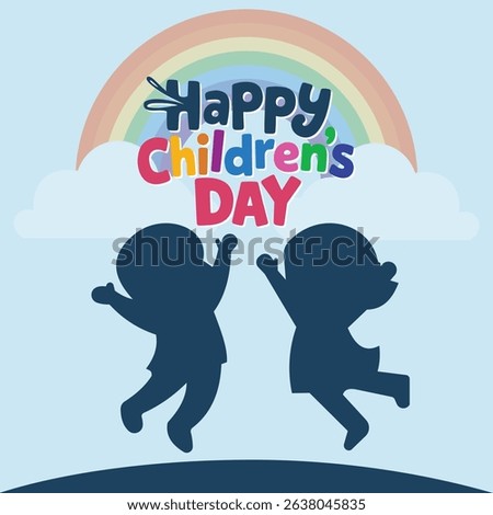 Happy Children's Day Post and Greeting Card. Minimal World Children's Day Celebration Poster. Vector Illustration