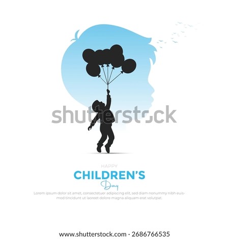 Happy children's day post and greeting card. illustration of Happy Children's day concept. November-14 children's day celebration.