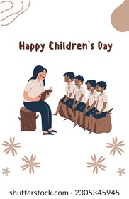 Happy Children's Day Poster, Vector