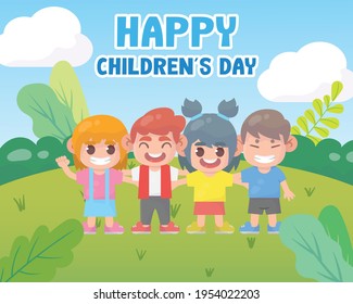 happy children's day premium vector