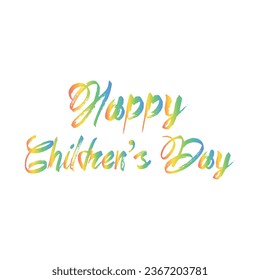 Happy children's day rainbow color text elements. Banner for children's day. Children's holiday