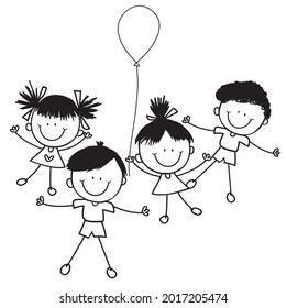 Vector de dibujo del Día del Niño Feliz