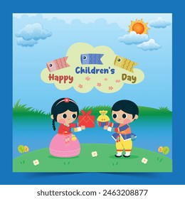 Happy Children's Day social media poster template