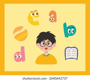 Happy Children's Day Sticker Character Greeting card decoration
