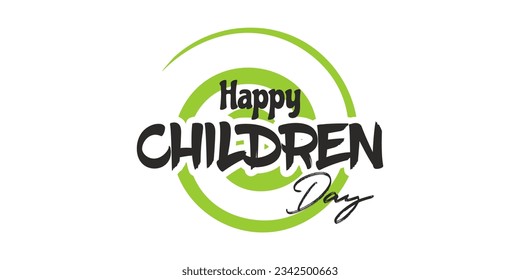 Happy Children's Day Text With Creative Background