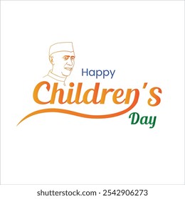 Feliz día del niño Texto Día del niño Tipografía Feliz día del niño Caligrafía creativa 14 de noviembre Vector de cumpleaños de Nehru