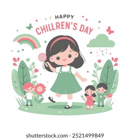 Happy Children's Day vector art illustration