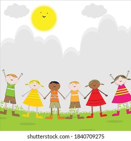 Happy Children's day vector illustration with kids character.