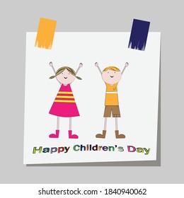 Happy Children's day vector illustration with kids character.