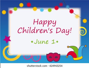 Happy Children's Day vector. Party background for kids