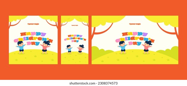 Happy Children's Day Vector Social Media Template