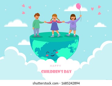 Happy Children's Day. World childrens day vector background.