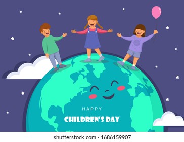 Happy Children's Day. World childrens day vector background.