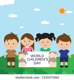 happy children's day. World childrens day vector background