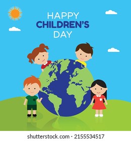 happy children's day. World childrens day vector background