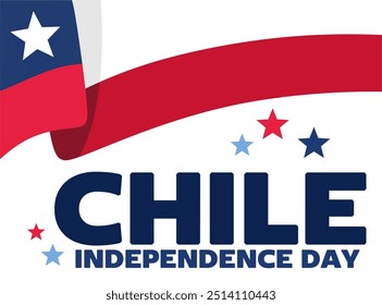 feliz dia da independência do chile com bandeira do chile