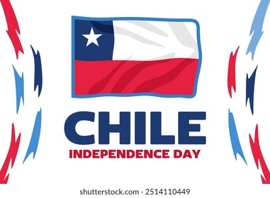 feliz dia da independência do chile com bandeira do chile