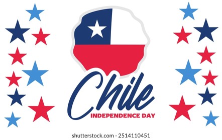 feliz dia da independência do chile com bandeira do chile