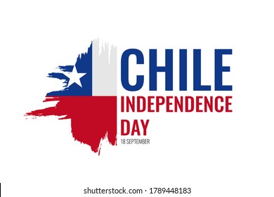 Happy Chile Independence Day greeting card, banner, poster design print. Chile flag grunge vector illustration on white background. South America national holiday. Vector illustration