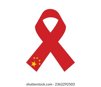 Happy China Independence day, China Independence day, China, China Ribbon Flag, 1 October, 1st October, Independence Day, National Day, National Flag, Ribbon Flag Icon Typographic Design, Minimal Icon