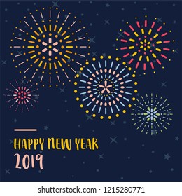 Happy China New year 2019 illustration, pig. Vector Illustration.