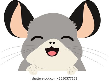 Happy Chinchilla Cartoon hand drawn