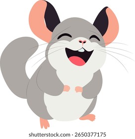 Happy Chinchilla Cartoon hand drawn