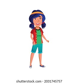 happy chinese girl known good news cartoon vector. happy chinese girl known good news character. isolated flat cartoon illustration