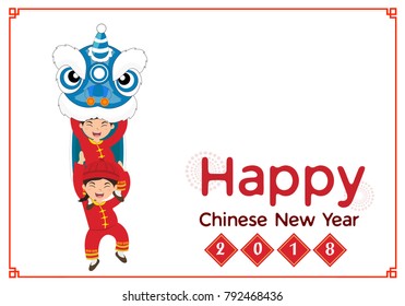 Happy Chinese New 2018. template vector