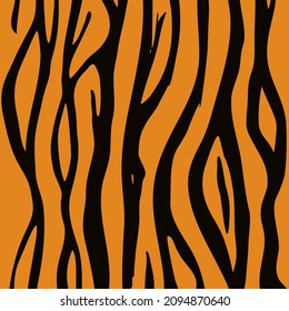 Happy chinese New Tiger Year 2022. Black and orange watercolor, ink striped background pattern, vector drawn illustration for greeting card, poster, calendar, congratulations. Zodiac design element.