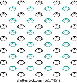 Happy Chinese New Year 2016 Year of Monkey pattern. Monkey logo , New Year 2016, vector illustration logo design pattern. Eps 10. 