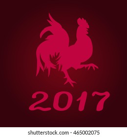 Happy Chinese new year 2017 with red rooster , animal symbol of new year 2017. Vector Illustration