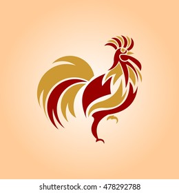 Happy Chinese new year 2017 card and background vector design. Vector element for New Year's design. Image of 2017 year of Rooster.
