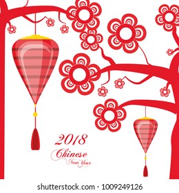 happy chinese new year 2018 greeting card 